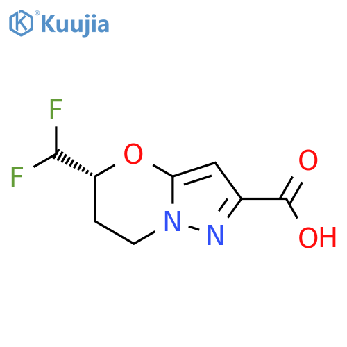 (5R)-5-(difluoromethyl)-6,7-dihydro-5H-pyrazolo[5,1-b][1,3]oxazine-2-carboxylic acid structure