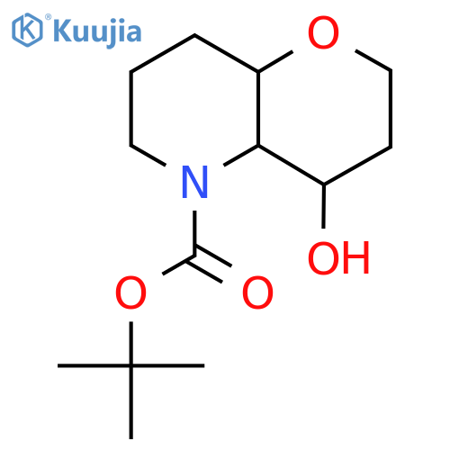 tert-butyl 4-hydroxy-octahydro-2H-pyrano3,2-bpyridine-5-carboxylate structure