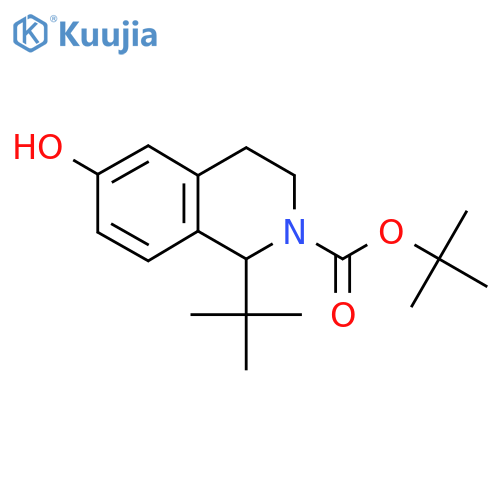 Tert-butyl 1-tert-butyl-6-hydroxy-1,2,3,4-tetrahydroisoquinoline-2-carboxylate structure