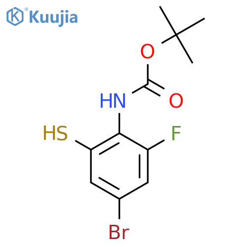 tert-butyl N-(4-bromo-2-fluoro-6-sulfanylphenyl)carbamate structure