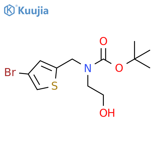 tert-butyl N-(4-bromothiophen-2-yl)methyl-N-(2-hydroxyethyl)carbamate structure