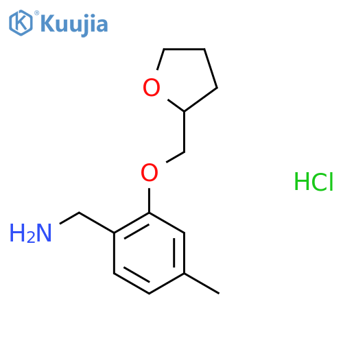 1-{4-methyl-2-(oxolan-2-yl)methoxyphenyl}methanamine hydrochloride structure
