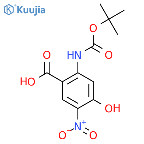 2-{(tert-butoxy)carbonylamino}-4-hydroxy-5-nitrobenzoic acid structure