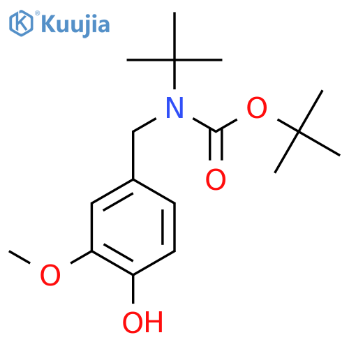 tert-butyl N-tert-butyl-N-(4-hydroxy-3-methoxyphenyl)methylcarbamate structure
