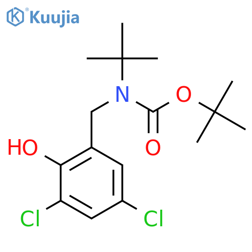 tert-butyl N-tert-butyl-N-(3,5-dichloro-2-hydroxyphenyl)methylcarbamate structure