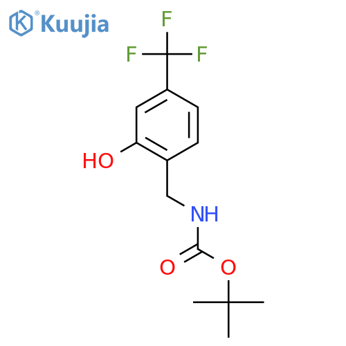 tert-butyl N-{[2-hydroxy-4-(trifluoromethyl)phenyl]methyl}carbamate structure