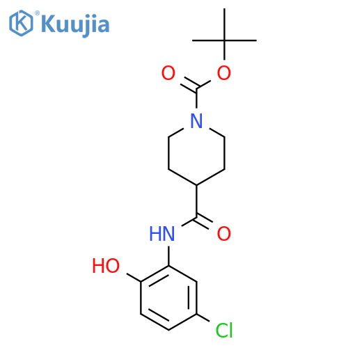 tert-butyl 4-(5-chloro-2-hydroxyphenyl)carbamoylpiperidine-1-carboxylate structure