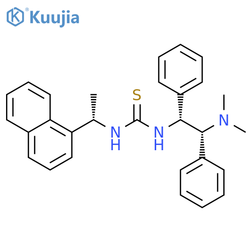 Thiourea, N-[(1R,2R)-2-(dimethylamino)-1,2-diphenylethyl]-N'-[(1S)-1-(1-naphthalenyl)ethyl]-, rel- structure