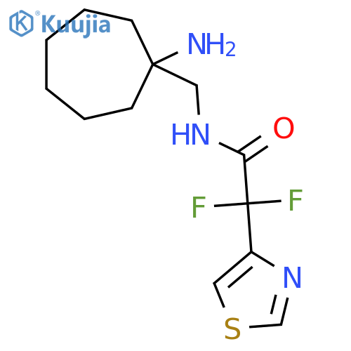 N-(1-aminocycloheptyl)methyl-2,2-difluoro-2-(1,3-thiazol-4-yl)acetamide structure