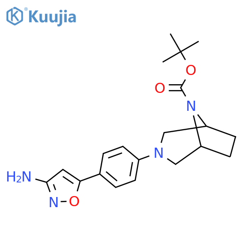 Tert-butyl 3-[4-(3-amino-1,2-oxazol-5-yl)phenyl]-3,8-diazabicyclo[3.2.1]octane-8-carboxylate structure