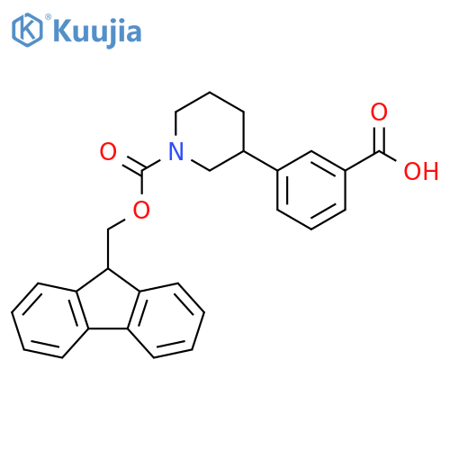 3-(1-{(9H-fluoren-9-yl)methoxycarbonyl}piperidin-3-yl)benzoic acid structure