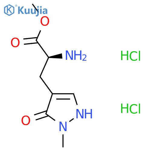 methyl (2S)-2-amino-3-(5-hydroxy-1-methyl-1H-pyrazol-4-yl)propanoate dihydrochloride structure