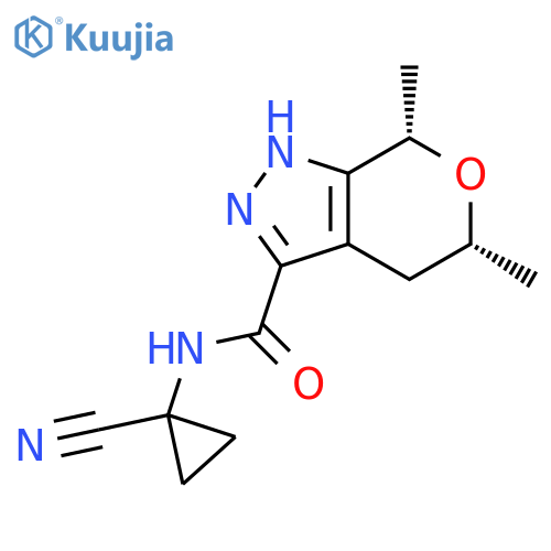 (5R,7S)-N-(1-Cyanocyclopropyl)-1,4,5,7-tetrahydro-5,7-dimethylpyrano[3,4-c]pyrazole-3-carboxamide structure