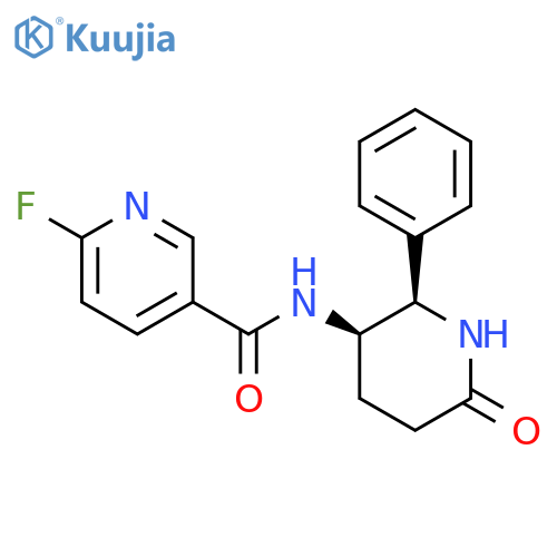 6-Fluoro-N-[(2S,3R)-6-oxo-2-phenylpiperidin-3-yl]pyridine-3-carboxamide structure