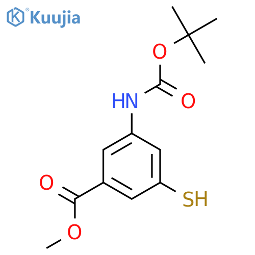 Methyl 3-{[(tert-butoxy)carbonyl]amino}-5-sulfanylbenzoate structure