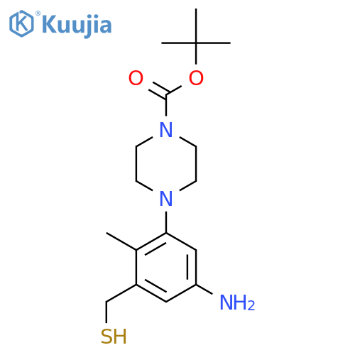 tert-butyl 4-5-amino-2-methyl-3-(sulfanylmethyl)phenylpiperazine-1-carboxylate structure