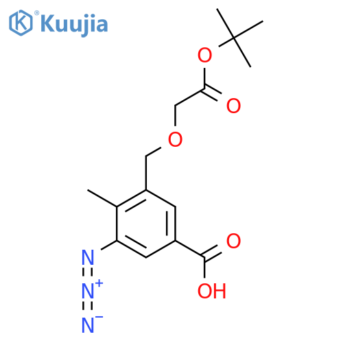 3-azido-5-{2-(tert-butoxy)-2-oxoethoxymethyl}-4-methylbenzoic acid structure