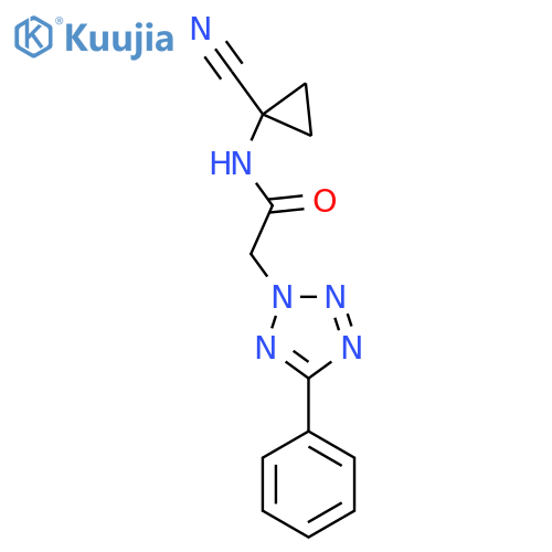 N-(1-cyanocyclopropyl)-2-(5-phenyl-2H-1,2,3,4-tetrazol-2-yl)acetamide structure