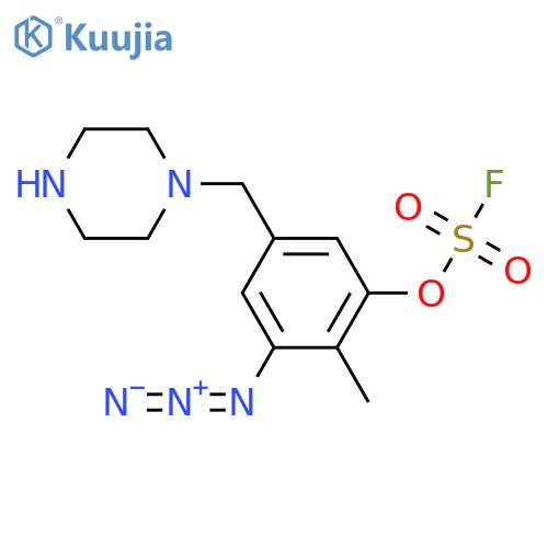 3-Azido-2-methyl-5-[(piperazin-1-yl)methyl]phenyl sulfurofluoridate structure