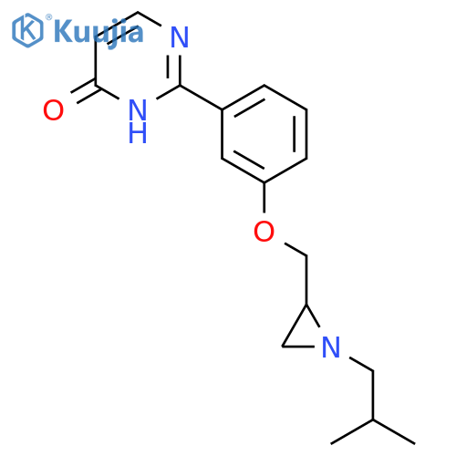 2-(3-{[1-(2-Methylpropyl)aziridin-2-yl]methoxy}phenyl)-3,4-dihydropyrimidin-4-one structure