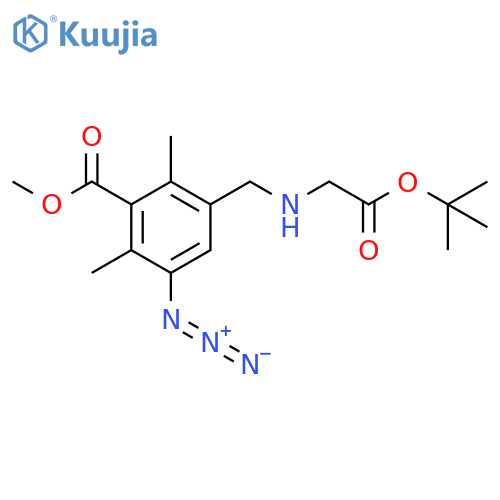 Methyl 3-azido-5-({[2-(tert-butoxy)-2-oxoethyl]amino}methyl)-2,6-dimethylbenzoate structure