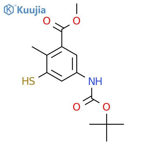 methyl 5-{(tert-butoxy)carbonylamino}-2-methyl-3-sulfanylbenzoate structure