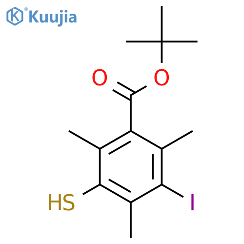 Tert-butyl 3-iodo-2,4,6-trimethyl-5-sulfanylbenzoate structure