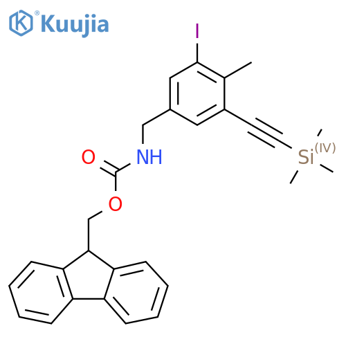 (9H-fluoren-9-yl)methyl N-({3-iodo-4-methyl-5-2-(trimethylsilyl)ethynylphenyl}methyl)carbamate structure