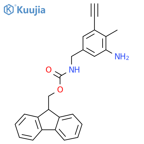 (9H-fluoren-9-yl)methyl N-(3-amino-5-ethynyl-4-methylphenyl)methylcarbamate structure