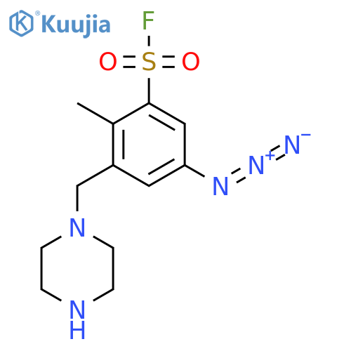 5-Azido-2-methyl-3-[(piperazin-1-yl)methyl]benzene-1-sulfonyl fluoride structure