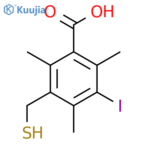3-Iodo-2,4,6-trimethyl-5-(sulfanylmethyl)benzoic acid structure
