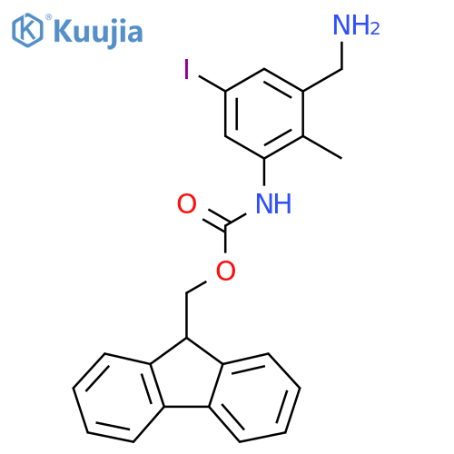 (9H-fluoren-9-yl)methyl N-3-(aminomethyl)-5-iodo-2-methylphenylcarbamate structure
