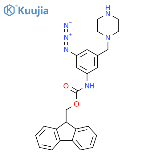 (9H-fluoren-9-yl)methyl N-{3-azido-5-(piperazin-1-yl)methylphenyl}carbamate structure