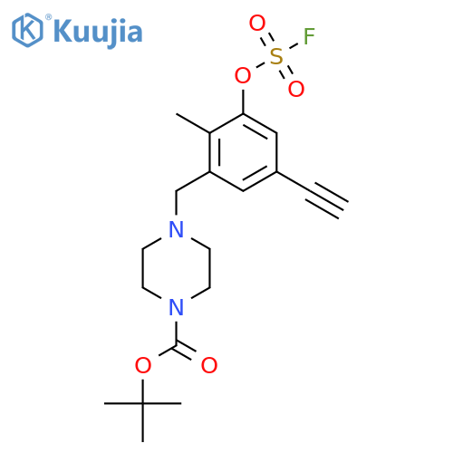 Tert-butyl 4-({5-ethynyl-3-[(fluorosulfonyl)oxy]-2-methylphenyl}methyl)piperazine-1-carboxylate structure