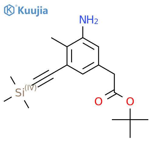 tert-butyl 2-{3-amino-4-methyl-5-2-(trimethylsilyl)ethynylphenyl}acetate structure