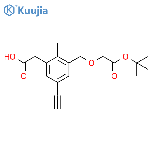 2-(3-{2-(tert-butoxy)-2-oxoethoxymethyl}-5-ethynyl-2-methylphenyl)acetic acid structure