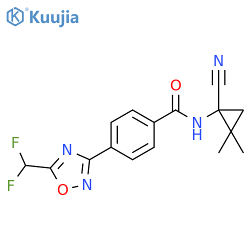 N-(1-Cyano-2,2-dimethylcyclopropyl)-4-[5-(difluoromethyl)-1,2,4-oxadiazol-3-yl]benzamide structure