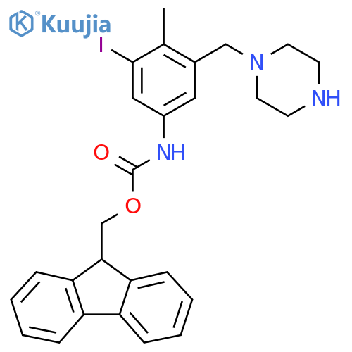 (9H-fluoren-9-yl)methyl N-{3-iodo-4-methyl-5-(piperazin-1-yl)methylphenyl}carbamate structure
