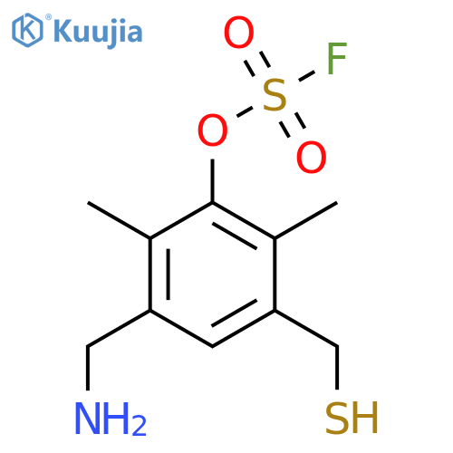 3-(Aminomethyl)-2,6-dimethyl-5-(sulfanylmethyl)phenyl sulfurofluoridate structure