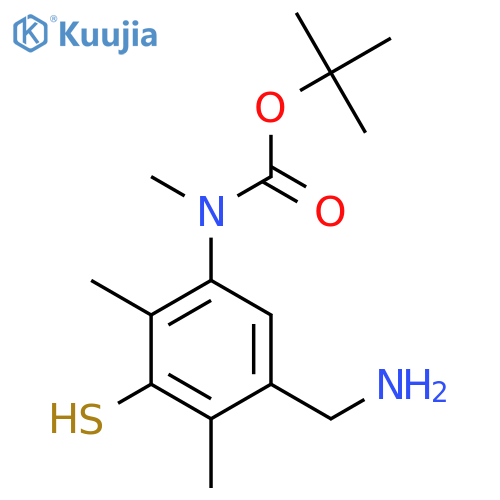 tert-butyl N-5-(aminomethyl)-2,4-dimethyl-3-sulfanylphenyl-N-methylcarbamate structure