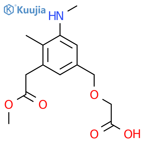 2-{3-(2-methoxy-2-oxoethyl)-4-methyl-5-(methylamino)phenylmethoxy}acetic acid structure