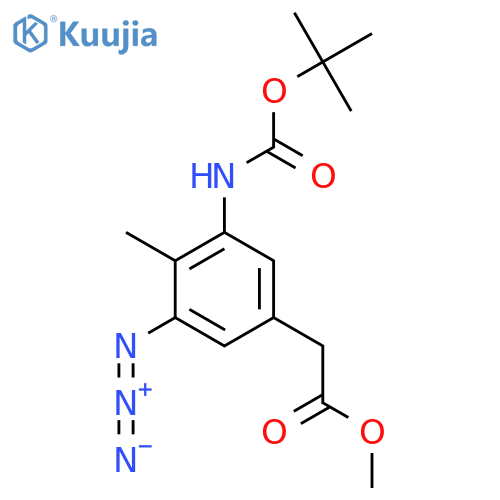 Methyl 2-(3-azido-5-{[(tert-butoxy)carbonyl]amino}-4-methylphenyl)acetate structure