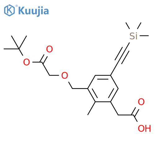 2-(3-{[2-(Tert-butoxy)-2-oxoethoxy]methyl}-2-methyl-5-[2-(trimethylsilyl)ethynyl]phenyl)acetic acid structure