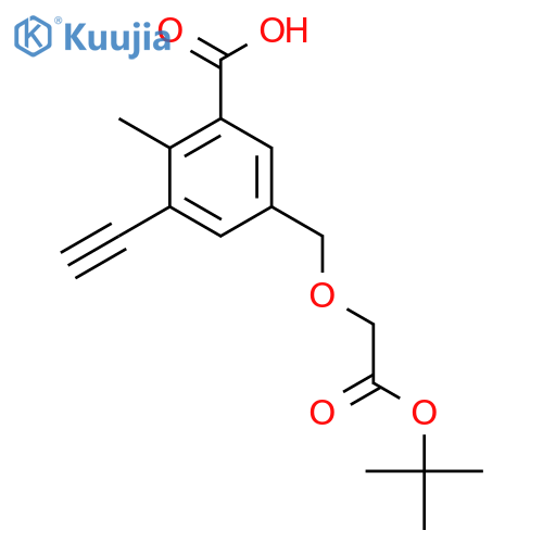 5-{2-(tert-butoxy)-2-oxoethoxymethyl}-3-ethynyl-2-methylbenzoic acid structure