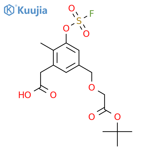 2-(5-{[2-(Tert-butoxy)-2-oxoethoxy]methyl}-3-[(fluorosulfonyl)oxy]-2-methylphenyl)acetic acid structure