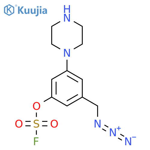 3-(Azidomethyl)-5-(piperazin-1-yl)phenyl sulfurofluoridate structure
