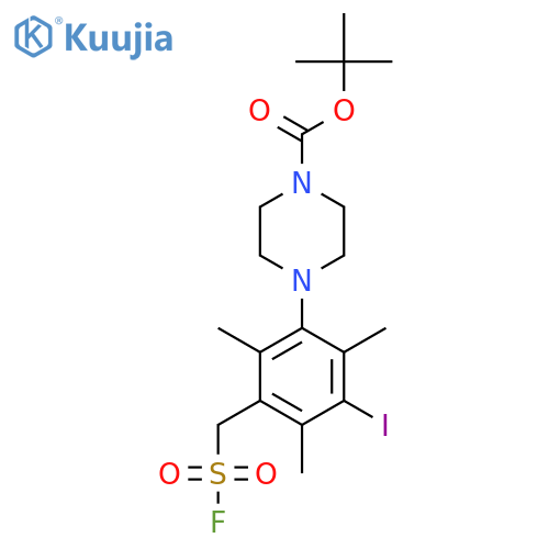 Tert-butyl 4-{3-[(fluorosulfonyl)methyl]-5-iodo-2,4,6-trimethylphenyl}piperazine-1-carboxylate structure
