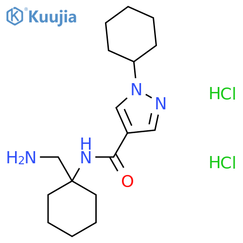 N-[1-(Aminomethyl)cyclohexyl]-1-cyclohexylpyrazole-4-carboxamide;dihydrochloride structure