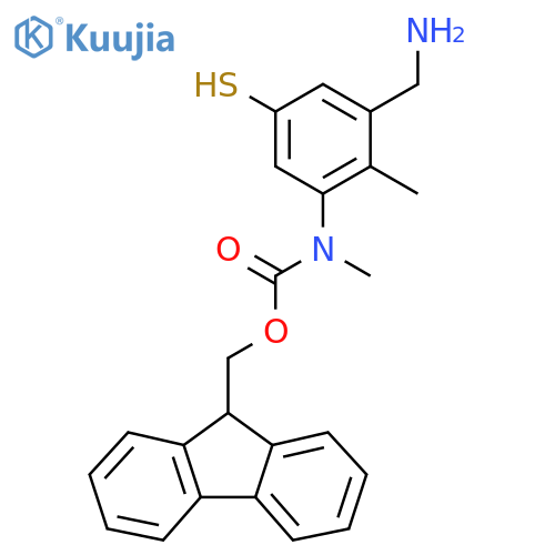 (9H-fluoren-9-yl)methyl N-3-(aminomethyl)-2-methyl-5-sulfanylphenyl-N-methylcarbamate structure