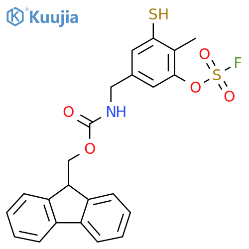 (9H-fluoren-9-yl)methyl N-({3-(fluorosulfonyl)oxy-4-methyl-5-sulfanylphenyl}methyl)carbamate structure